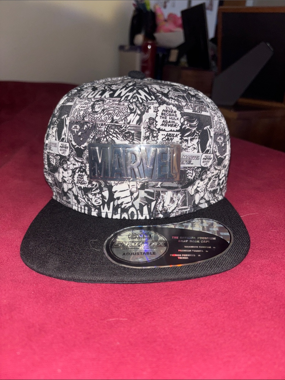 Marvel Black & White Comic Graphic Snapback Hat